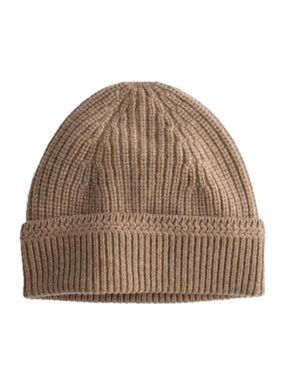 Madewell Cashmere Wool Blend Ribbed Knit Cuffed Beanie - Taupe